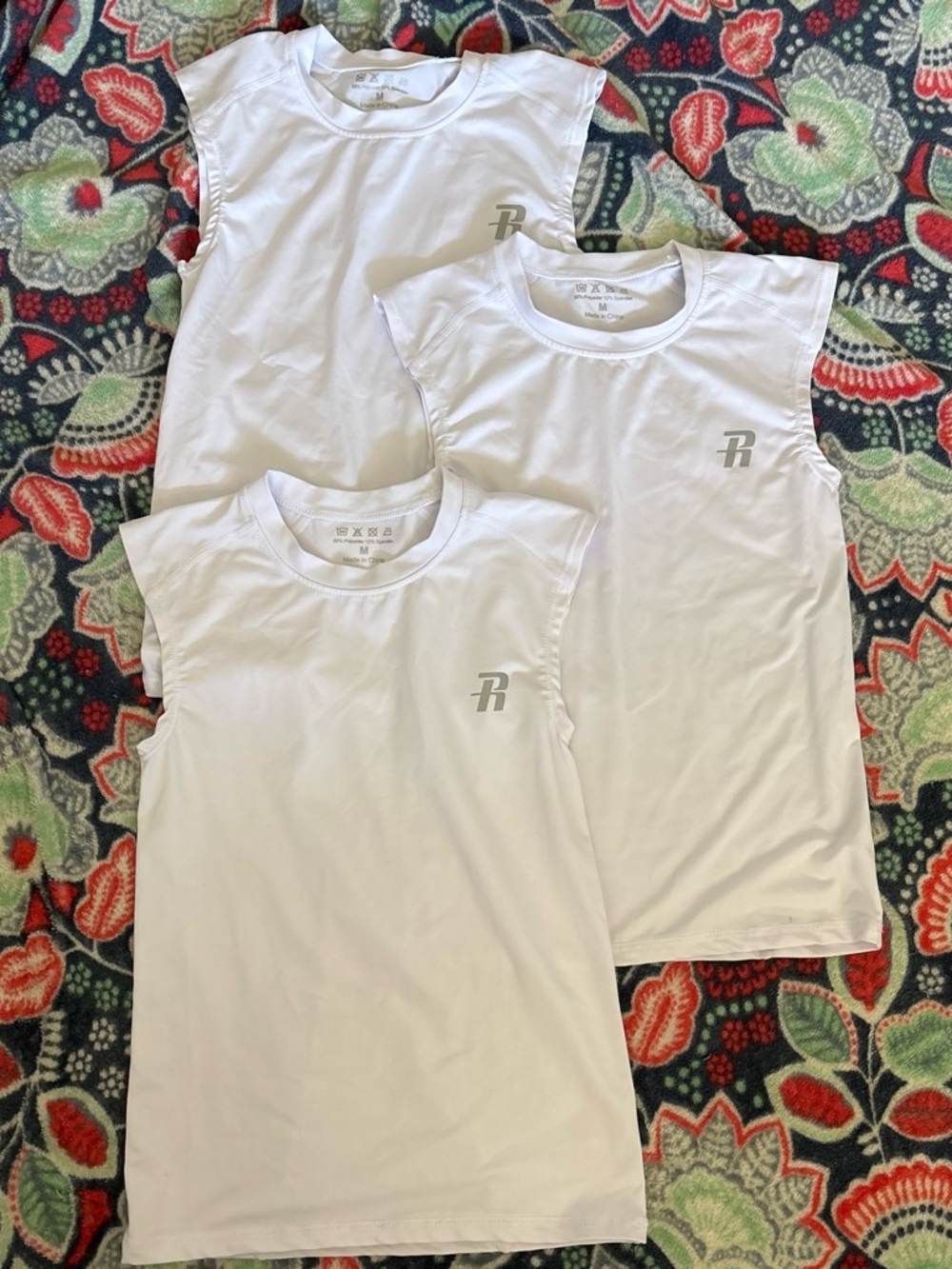 Amazon White Kids Sleeveless Performance Tank Top with Subtle Logo